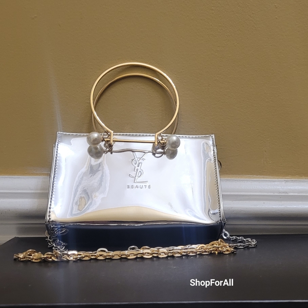 Yves Saint Laurent Gold and Silver Beauty Pouch - Picture 6 of 16